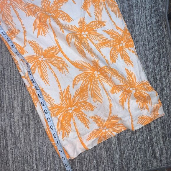 Future Collective Women's Size 4X Plus White Linen Blend Tropical Casual Pants - Picture 3 of 9